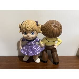 VINTAGE 70s -80s Ceramic Square Dancers Atlantic Mold Co. Hand Painted